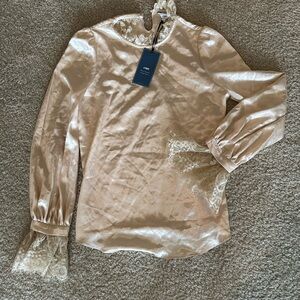 Elegant Cream Blouse with Lace Details